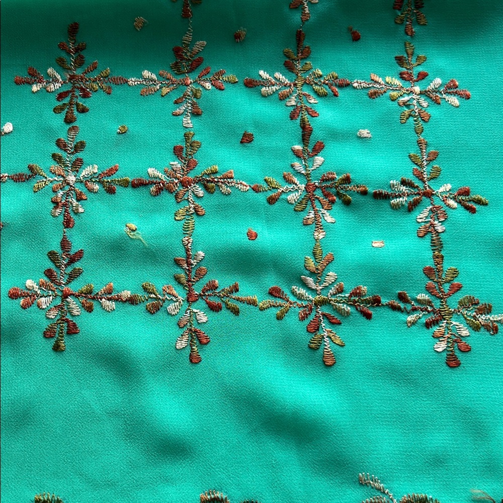 Elegant Teal Embroidered Outfit - Picture 4 of 5